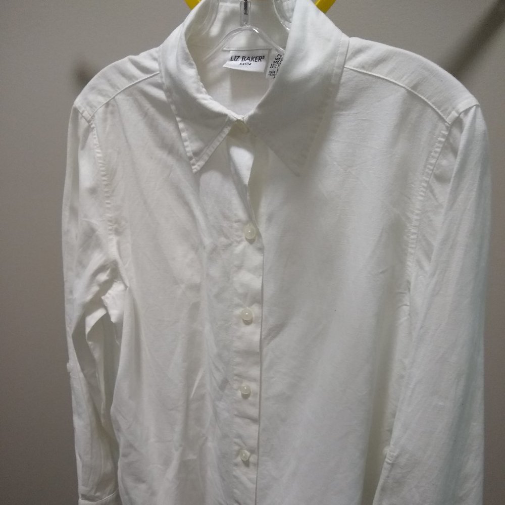 White Linen/Cotton Blouse